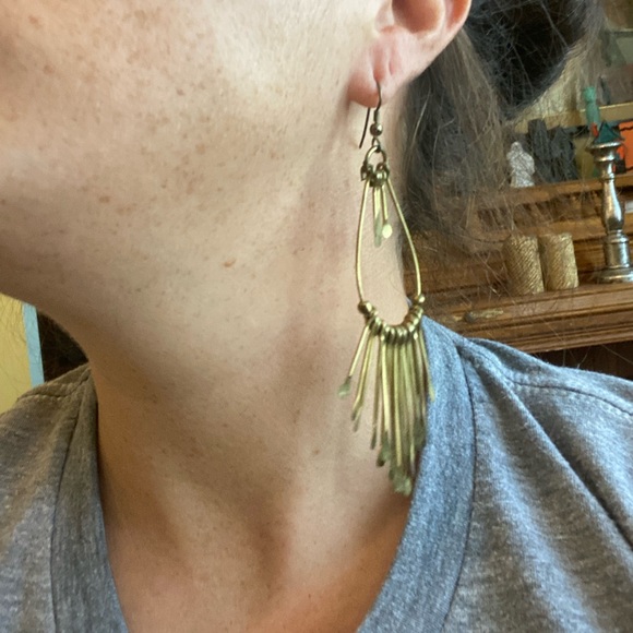 Vintage gold bohemian earrings - Picture 8 of 12